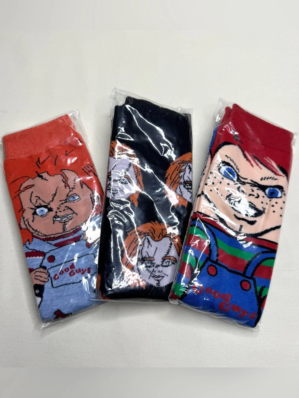 Chucky Good Guys Graphic Socks - Red, Black, Blue